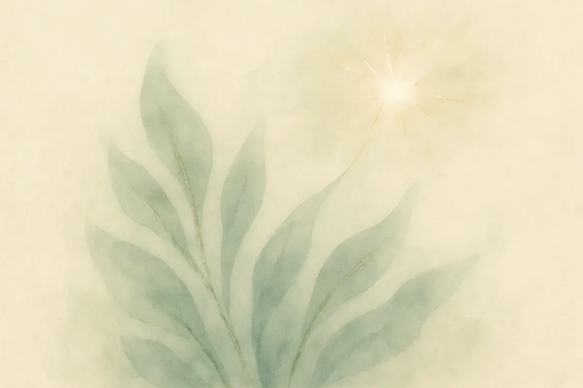 Illustration aquarelle poétique aux tons vert jade, dans le style de La Clairière, évoquant comment augmenter sa dopamine naturellement