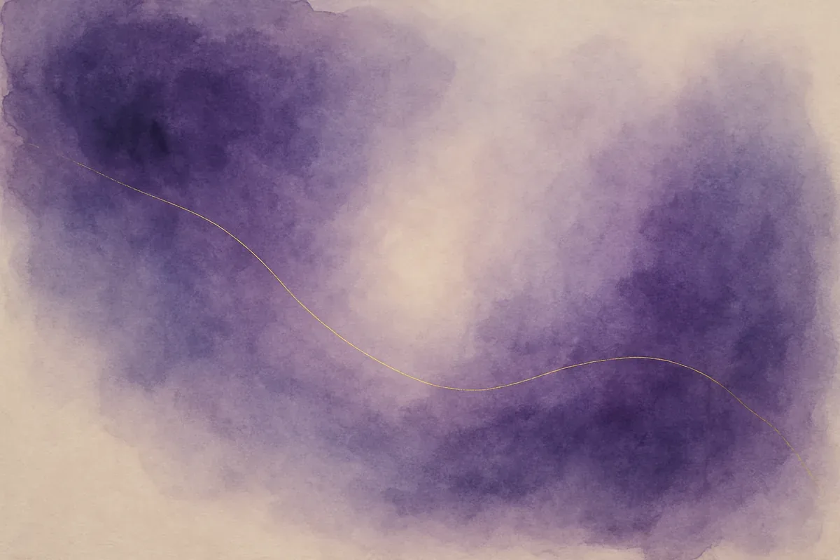 Illustration aquarelle poétique aux tons violet, dans le style de La Clairière, évoquant développer son intuition au quotidien