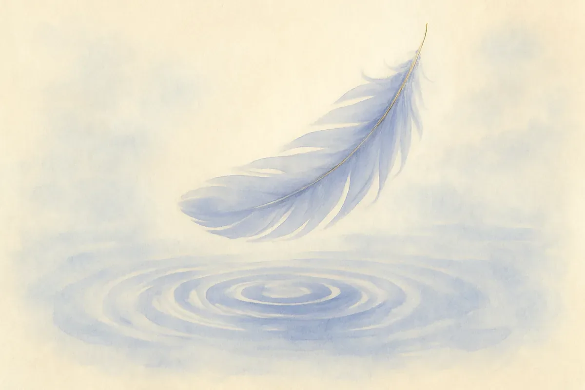 Illustration aquarelle poétique aux tons bleu doux, dans le style de La Clairière, évoquant lâcher prise : comment y arriver vraiment