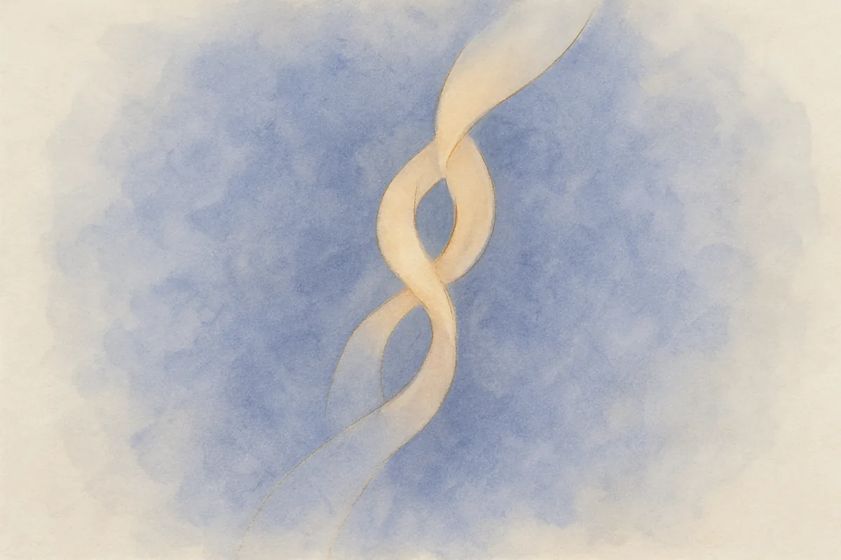 Illustration aquarelle poétique aux tons bleu doux, dans le style de La Clairière, évoquant sexualité sacrée : de quoi s'agit-il.